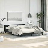 Bed Frame without Mattress Black Queen Faux Leather 347531