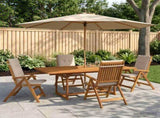 5-Piece Garden Dining Set Natural Solid Acacia Wood 3434518