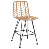 Bar Stool Set of 2 Black Steel, polyethylene rattan Standard 319430