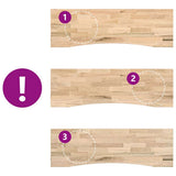 Desk Top Untreated 160x50x2.5 cm Solid Wood Oak Rectangular 4009011