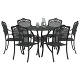 Garden Dining Set 7 pcs Black Aluminium 3334705