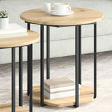 Side Table Set with Shelf 2 pcs Brown 869719