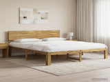 Double Bed Frame with Headboard ROSTOCK White 200 x 200 cm 3405427