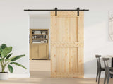Sliding Door NARVIK Natural and Black 85 x 210 cm 3445301