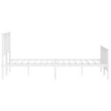 Metal Bed Frame without Mattress with Footboard White 193x203cm 374510