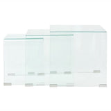 Three Piece Nesting Table Set Tempered Glass Clear 244190
