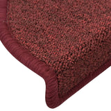 Stair Mats 15 pcs 56x17x3 cm Bordeaux Half Round 322372