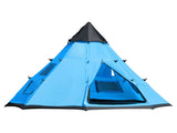 6 Men Tipi Tent with Carry Bag - Blue T3398P348695
