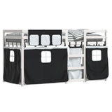 Bunk Bed without Mattress White&Black 90x200 cm Solid Wood Pine 3283895