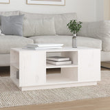 Coffee Table White 90x49x40.5 cm Solid Wood Pine 814400
