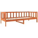Bed Frame with Headboard Wax Brown 90 x 190 cm Solid Pine Wood 863896