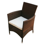 5 Piece Outdoor Dining Set with Cushions Poly Rattan Brown 43129