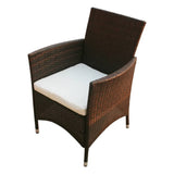 5 Piece Outdoor Dining Set with Cushions Poly Rattan Brown 43129