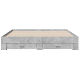 Bed Frame with Drawers without Mattress Concrete Grey 200x200 cm 3280359