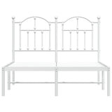 Metal Bed Frame without Mattress with Headboard White 120x190cm 353485