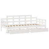Daybed with Drawers without Mattress White 80x200 cm Solid Wood 3302123