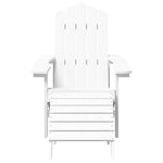 Garden Adirondack Chair with Footstool HDPE White 318645