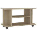 TV Cabinet with Castors Sonoma Oak 80x40x45 cm Engineered Wood 800192