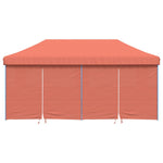 Foldable Party Tent Pop-Up with 4 Sidewalls Terracotta 4004957