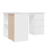 801089 Corner Desk White 145x100x76 cm Engineered Wood