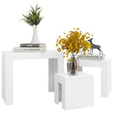 Nesting Coffee Tables 3 pcs White Engineered Wood 808540