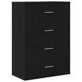 Sideboard with Drawer Black Oak 60 x 31 x 84 cm Engineered Wood 871674