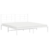 Metal Bed Frame without Mattress with Headboard White 180x200cm 355614