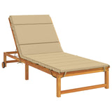 Sunlounger Cushion GEMERT 100% Polyester Beige 200 x 70 x 3 cm 948542