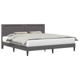 Bed Frame with LED Strip Lights Grey 180 x 200 cm Faux Leather 42028040