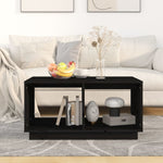 ZNTS Coffee Table Black 80x50x40 cm Solid Wood Pine 814438