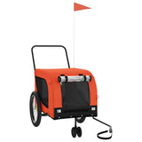 Pet Bike Trailer Orange and Black Oxford Fabric and Iron 94026