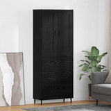 Highboard with Drawer 2 pcs Black Oak Engineered Wood 3416083