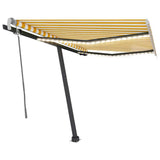 Manual Retractable Awning with LED 350x250 cm Yellow and White 3069723
