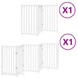 Dog Gate with Door Foldable 9 Panels White 450 cm Poplar Wood 3155706