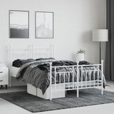 Bed Frame White Powder-Coated Steel 120x200 cm Bed Frame 353602