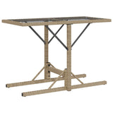 3 Piece Bistro Set with Cushions Mix Beige Poly Rattan 365071