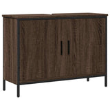 Bathroom Sink Cabinet Brown Oak 80x30x60 cm Engineered Wood 842455