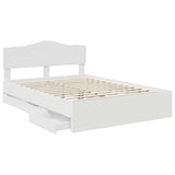 Bed Frame with Drawer White 160 x 200 cm Engineer Wood 3412984