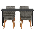 Garden Dining Set with Cushion 5 pcs Grey Poly Rattan 3261680