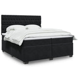 Box Spring Bed with Mattress Black 200x200 cm Velvet 3291010