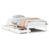 Bed Frame with Drawers without Mattress White 75x190 cm Small Single 3301933