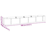 Garden Raised Bed 400x80x44 cm Galvanised Steel Grey 45526