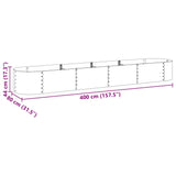 Garden Raised Bed 400x80x44 cm Galvanised Steel Grey 45526