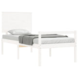 Senior Bed without Mattress White 90x200 cm Solid Wood 3195467