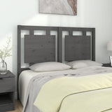 Bed Headboard Grey Solid Pine Wood Large Decorative Inlays 817932