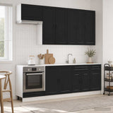 Kitchen Unit PORTO 8 pcs Black Engineered Wood 3438164