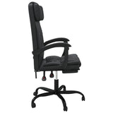 Reclining Office Chair Black Faux Leather 349815