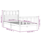 3101138 Bed Frame without Mattress Solid Wood 90x200 cm