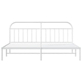Bed Frame White Powder-coated steel 193x203 cm Bed Frame 353690