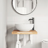 Basin Shelf Wall Mounted Steel and Solid Wood Acacia 3302764